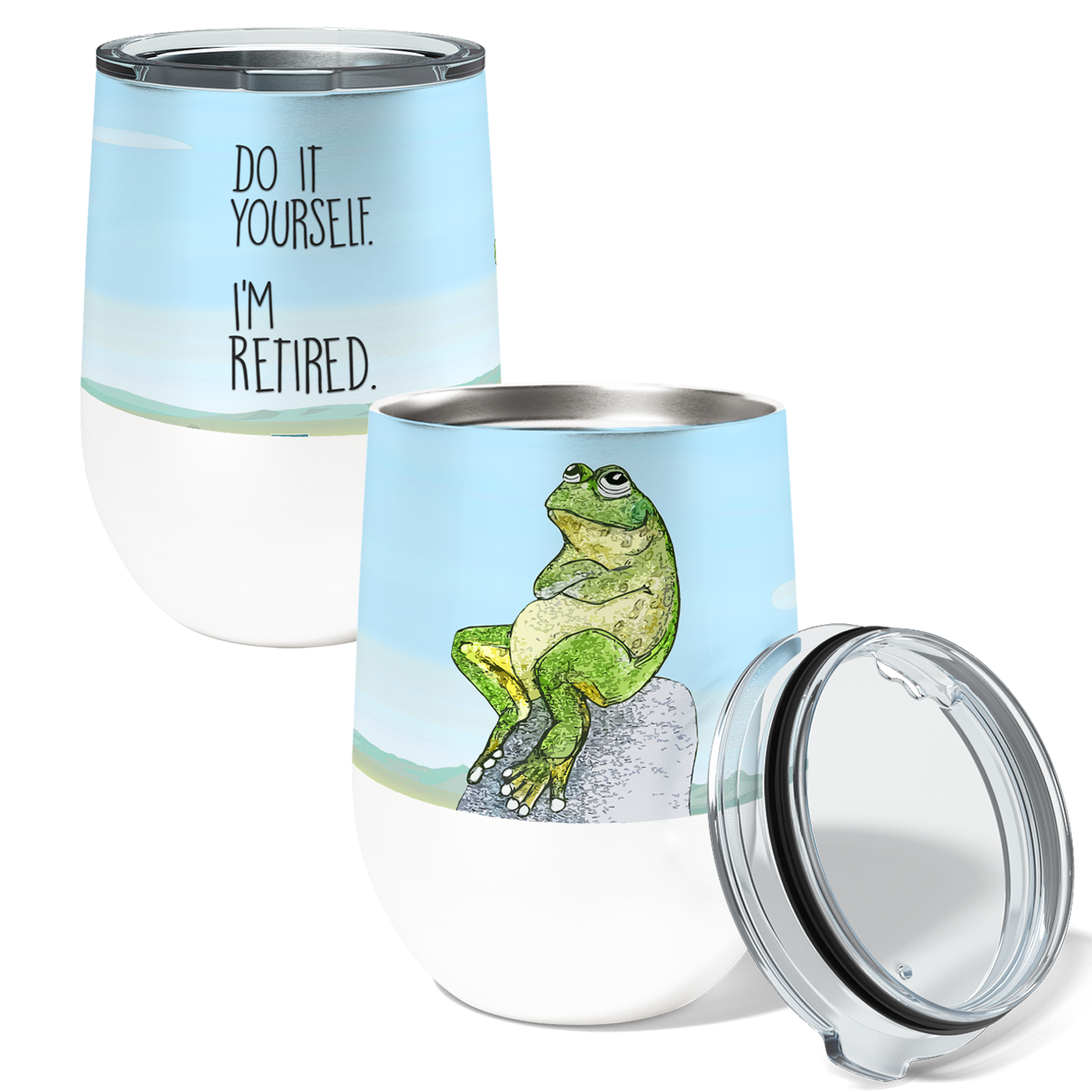 Retired Frog 12oz Stemless Insulated Stainless Steel Tumbler