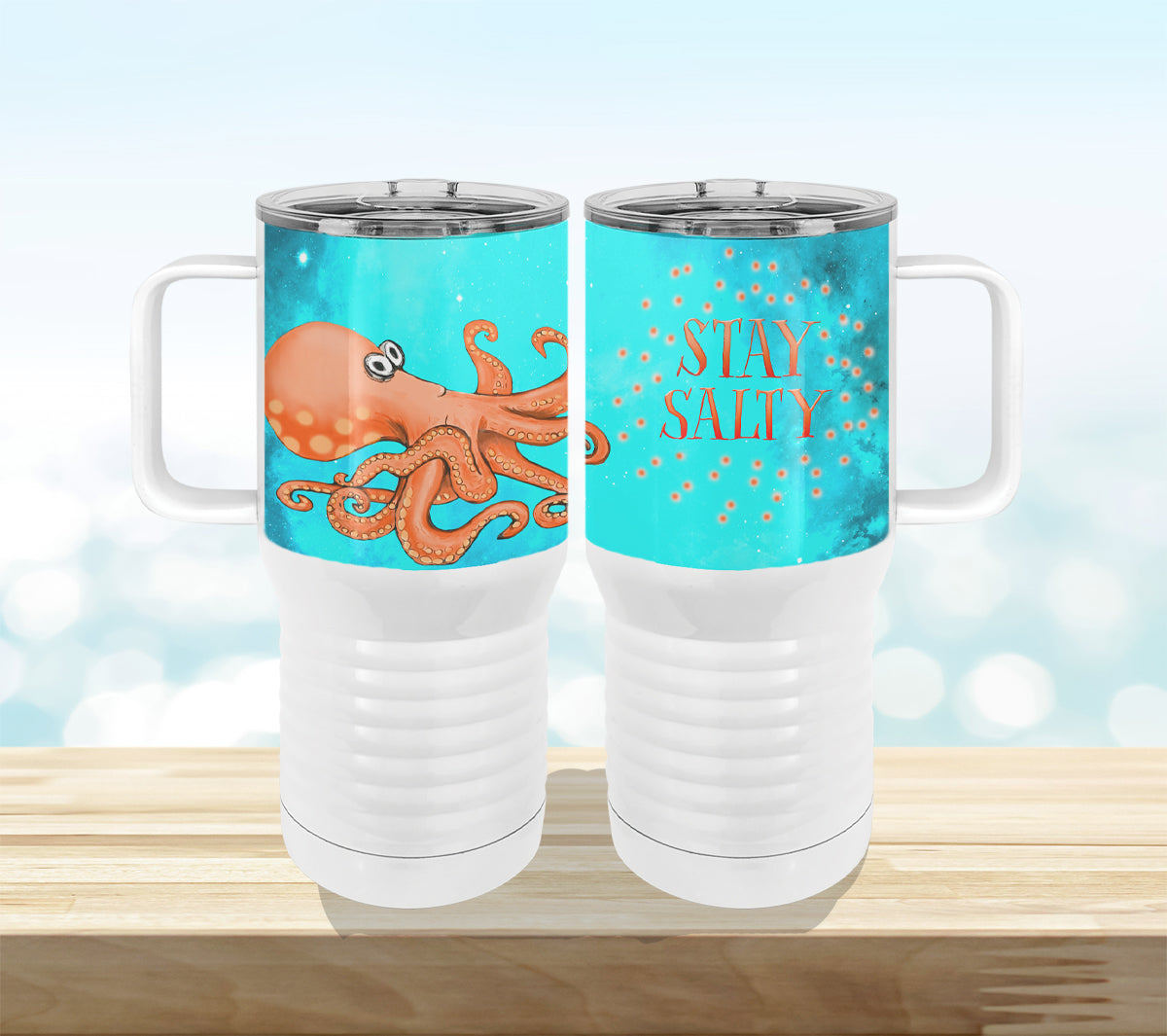 Salty Octopus 20oz Tall Insulated Stainless Steel Tumbler with Slider Lid