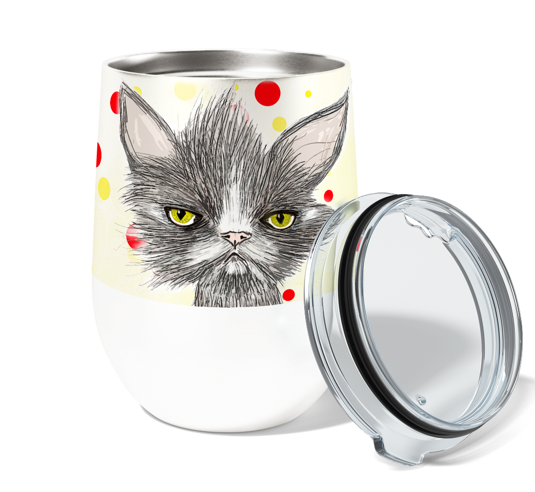 Sassy Cat 12oz Stemless Insulated Stainless Steel Tumbler
