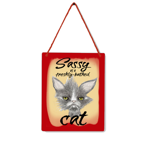 Sassy Cat 4x5" Mini-Sign