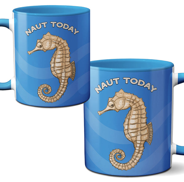 Seahorse Naut Today Blue Mug by Pithitude