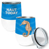Seahorse Naut 12oz Stemless Insulated Stainless Steel Tumbler