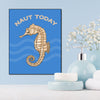 Seahorse Naut Today 8x10 Wood Block Print
