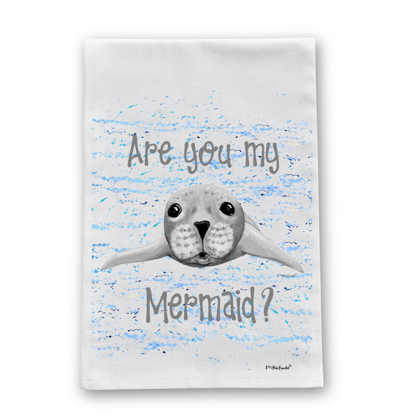 Seal Mermaid Flour Sack Dish Towel