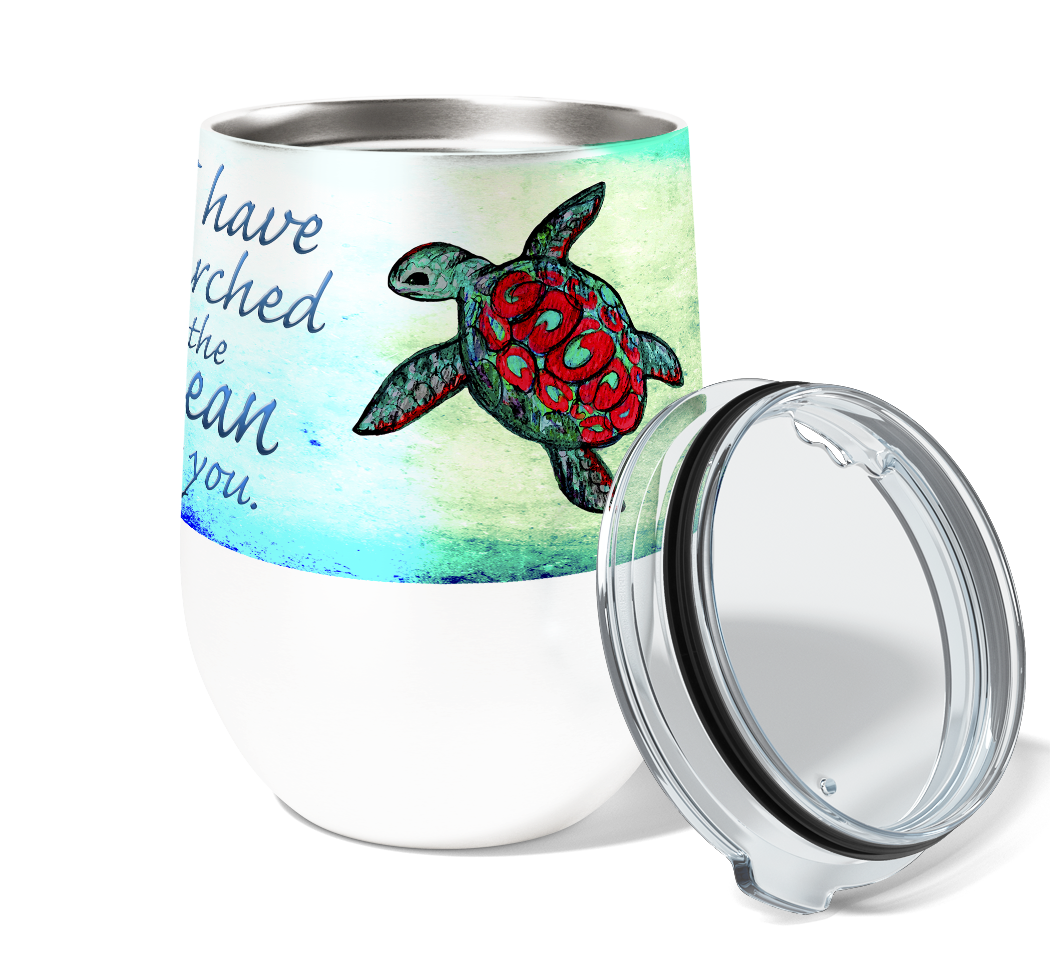 Searching Sea Turtles 12oz Stemless Insulated Stainless Steel Tumbler
