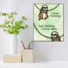 Sloth Running 8x10 Wood Block Print