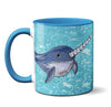 Stabby Narwhal Cute Blue Mug