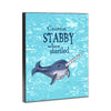 Stabby Narwhal 8x10 Wood Block Print