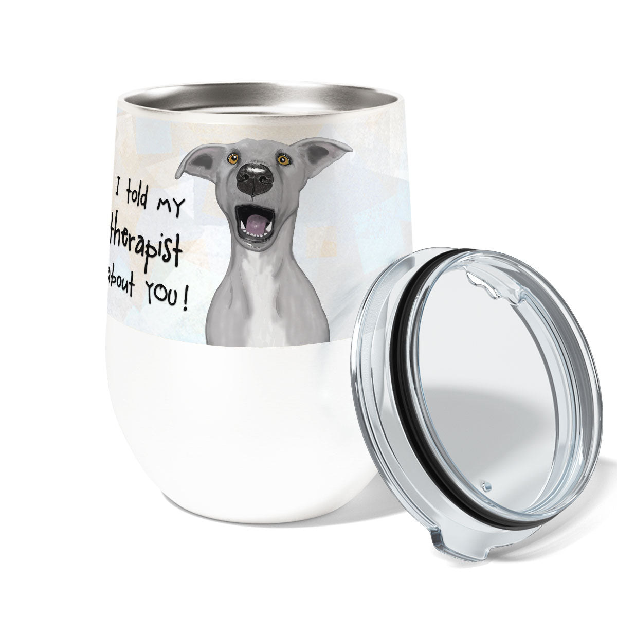 Dog Told My Therapist 12oz Stemless Insulated Stainless Steel Tumbler