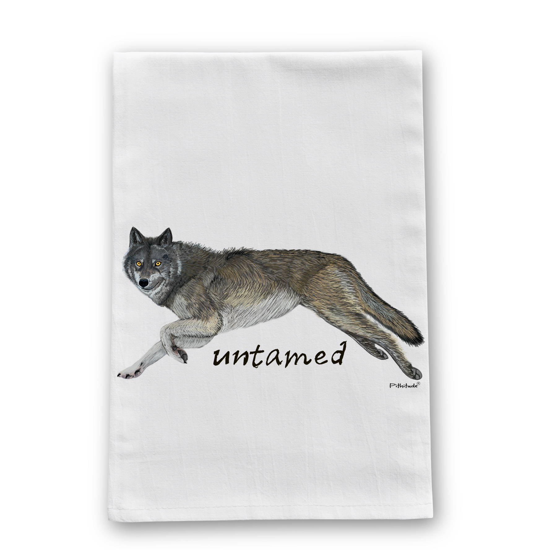Wolf Untamed Flour Sack Dish Towel