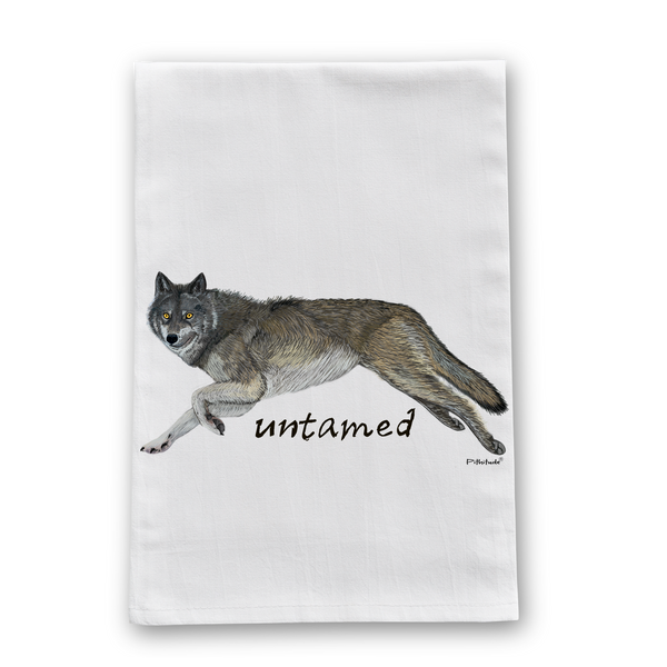 Wolf Untamed Flour Sack Dish Towel
