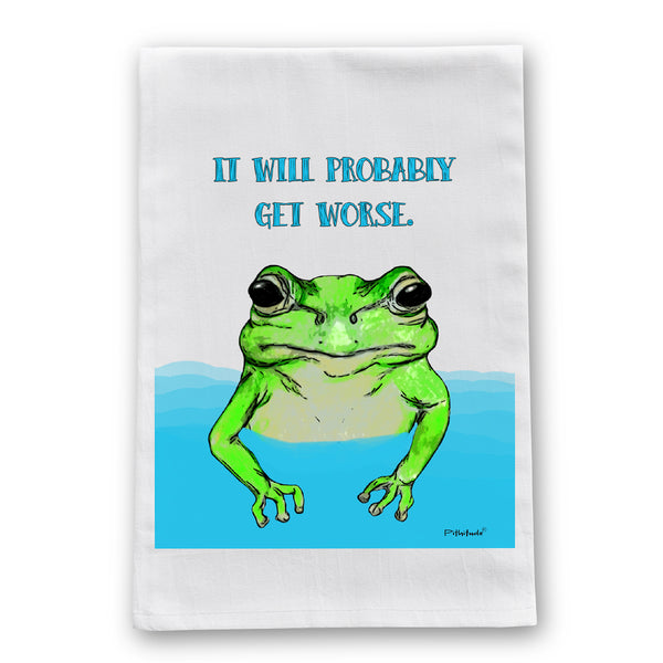 Get Worse Frog Flour Sack Dish Towel