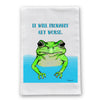 Get Worse Frog Flour Sack Dish Towel